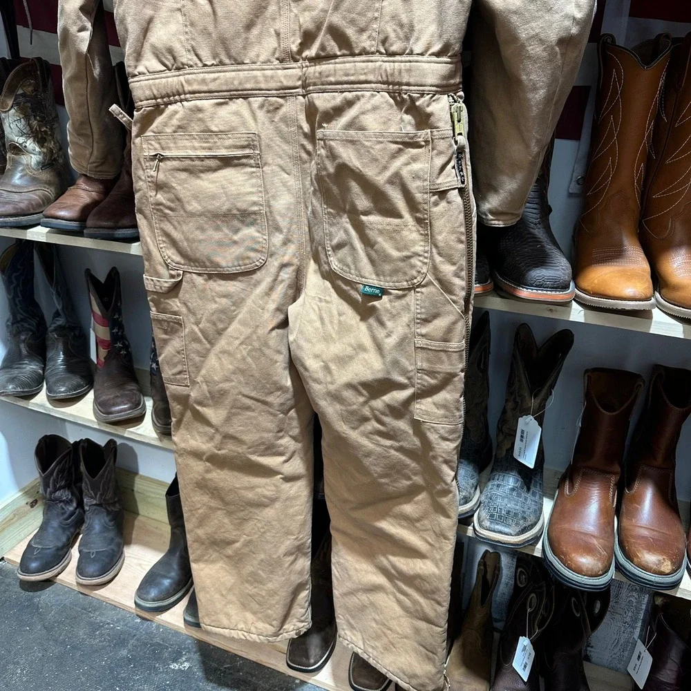 Berne Insulated Coveralls Medium Short Heavyweight Workwear Brown